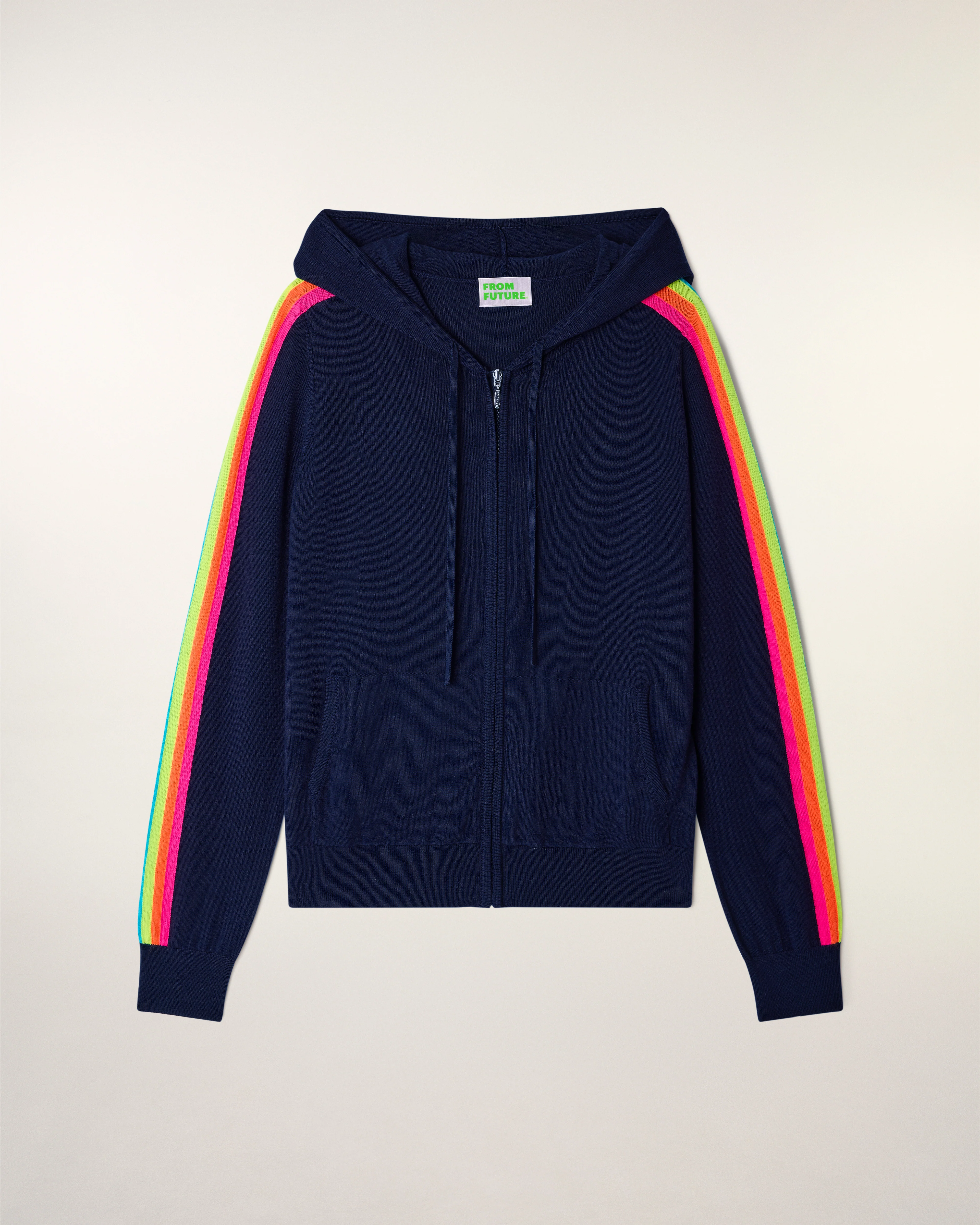 Multicolored Striped Hoodie Sweater (S26 / FEMME / Tropical Raspberry / RWS) - Image 7