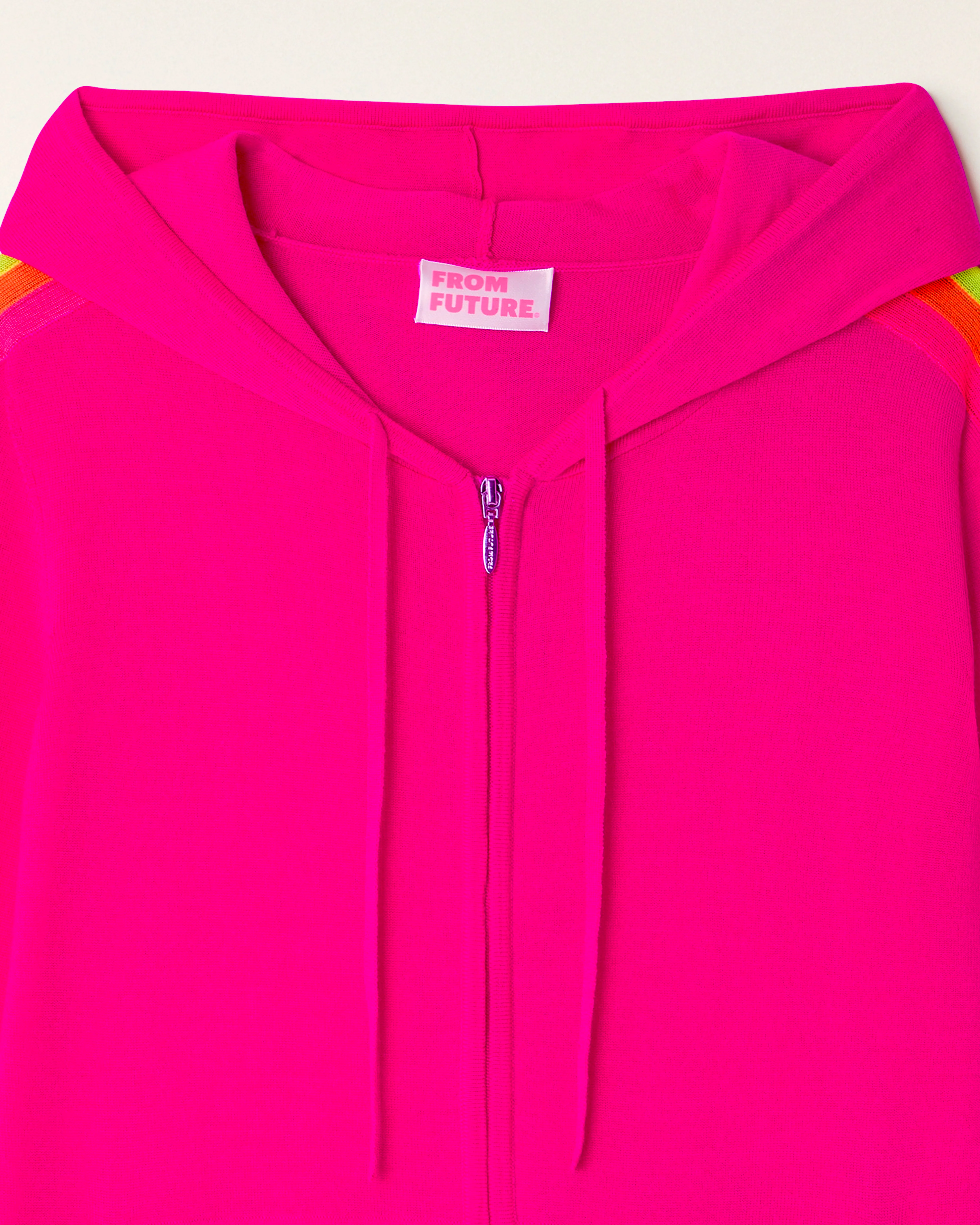 Multicolored Striped Hoodie Sweater (S26 / FEMME / Tropical Raspberry / RWS) - Image 6