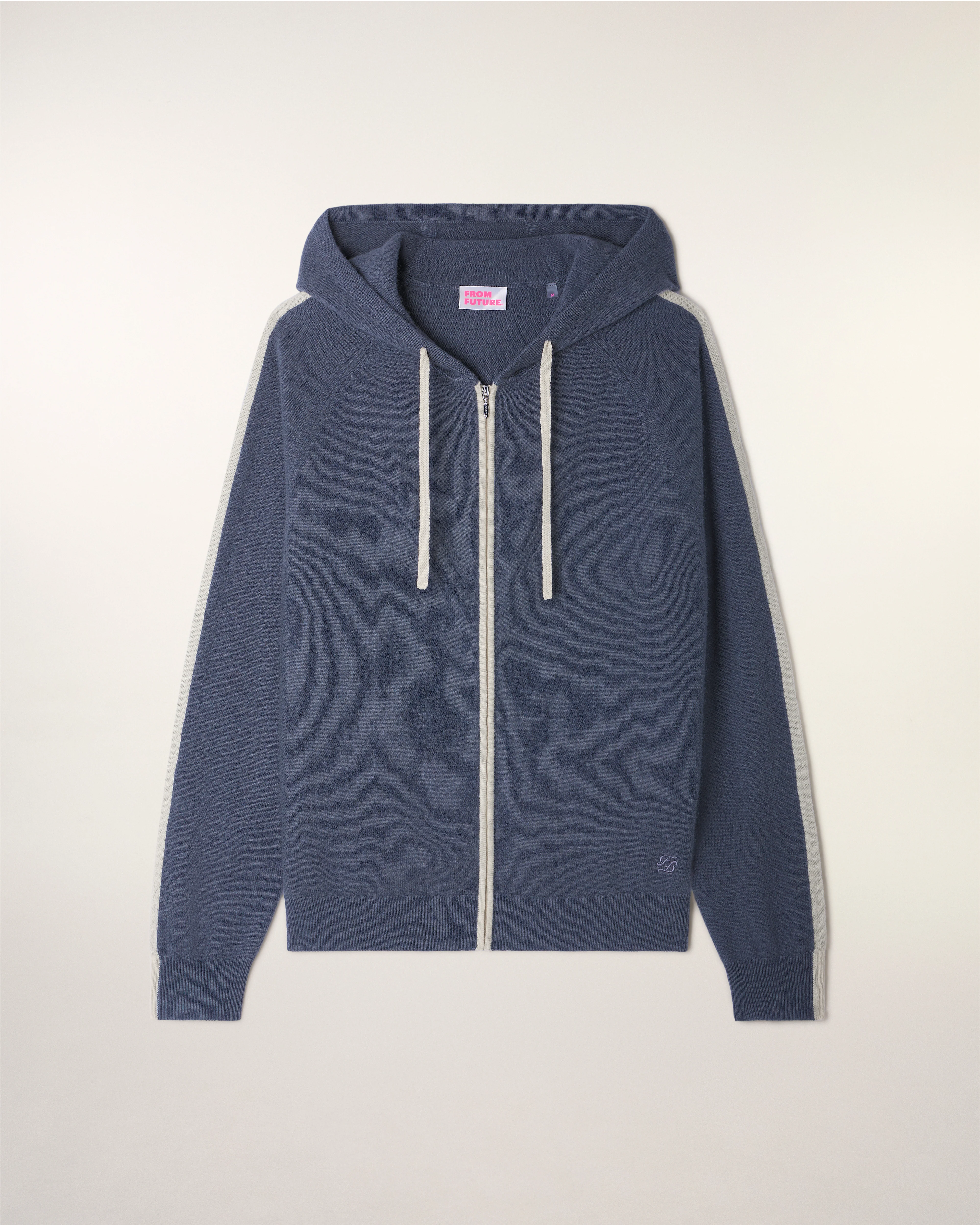 Contrasting Striped and Drawstrings Hoodie (S26/ HOMME/ Storm Grey) - Image 6