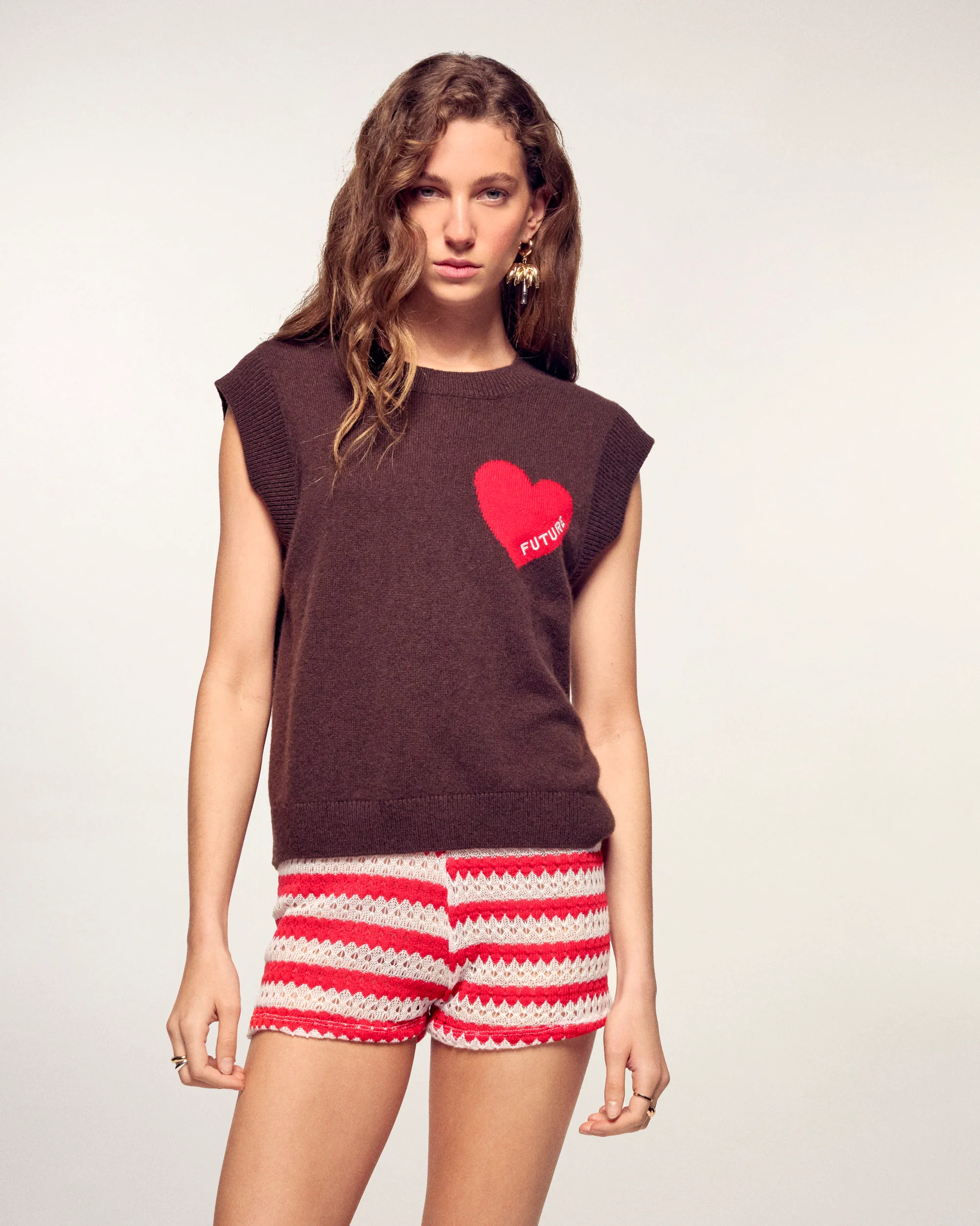 Sleeveless Sweater (S26 / FEMME / Chocolat) - Image 3