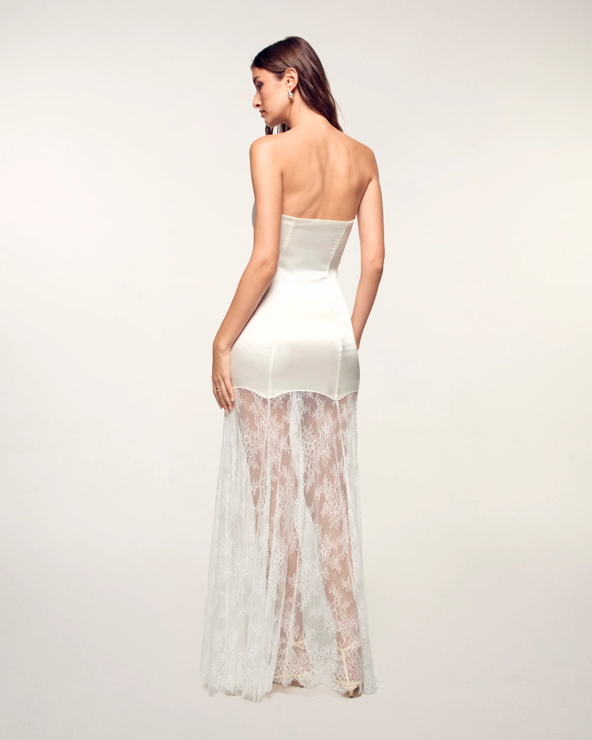 Strapless Lace Long Dress (S26 / FEMME / Ecru) - Image 4