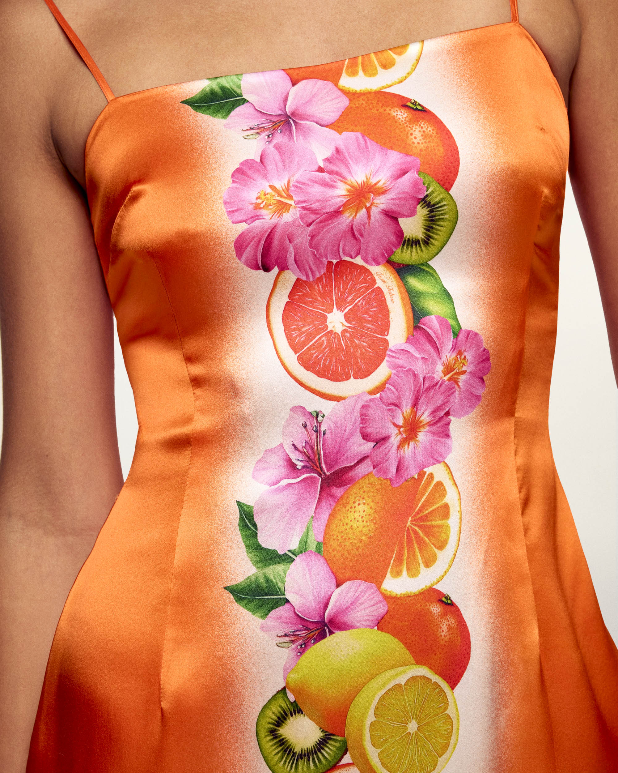 Border Print Short Strappy Dress (S26 / FEMME / Fruity Tropico) - Image 3