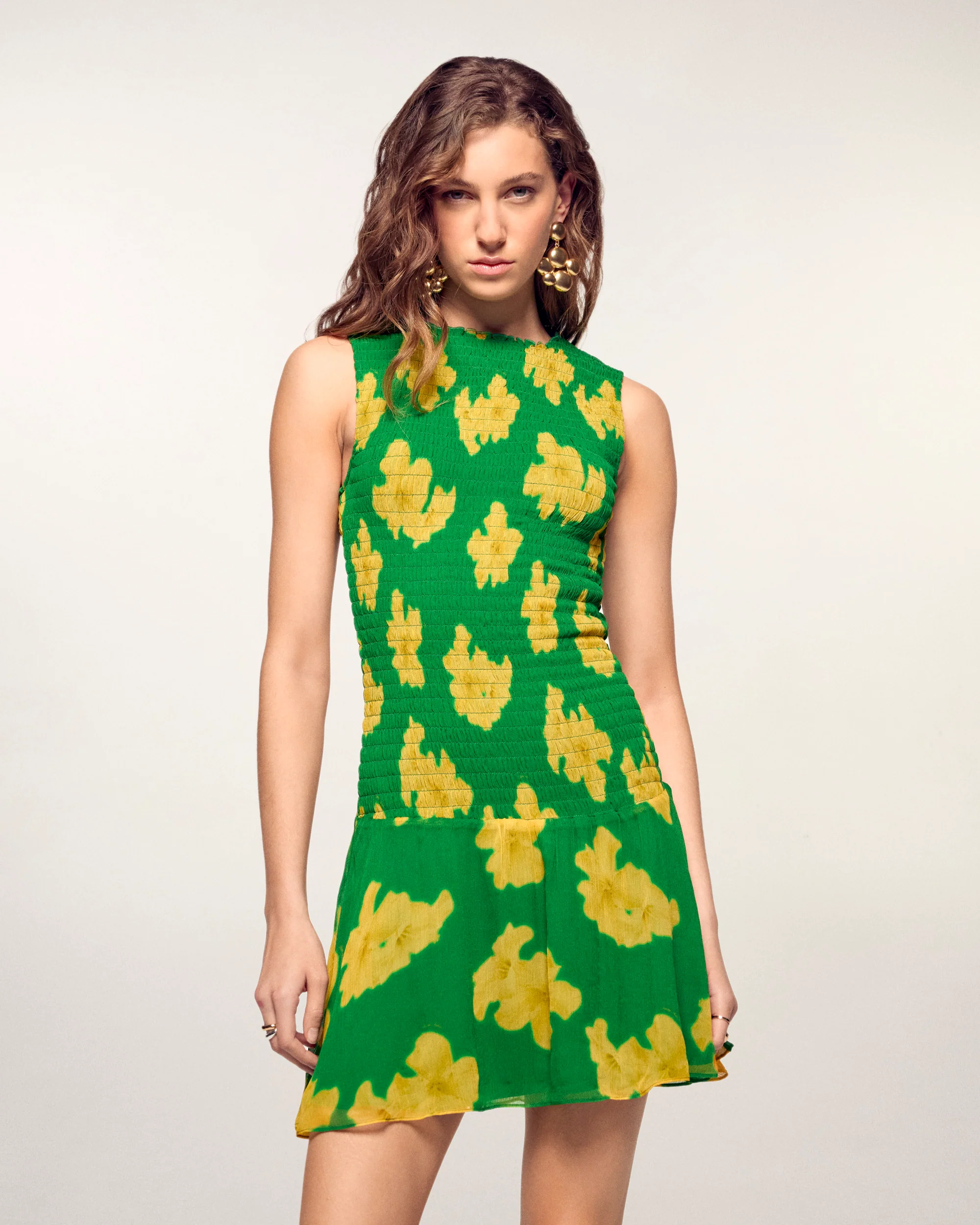 Smocked Short Dress (S26 / FEMME / Brazil Hibiscus)