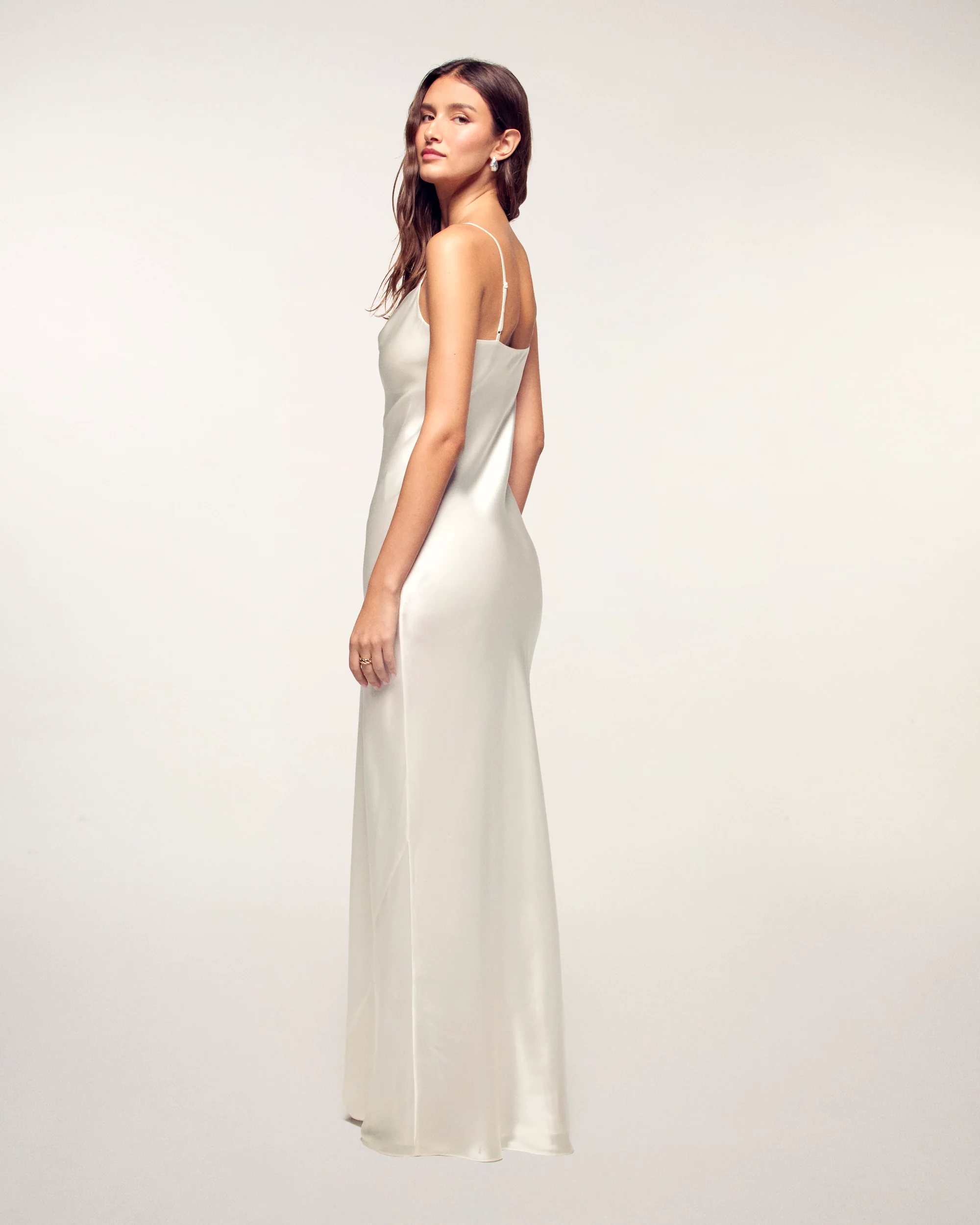 Cowl Neck Strappy Long Dress (S26 / FEMME / Ecru) - Image 4