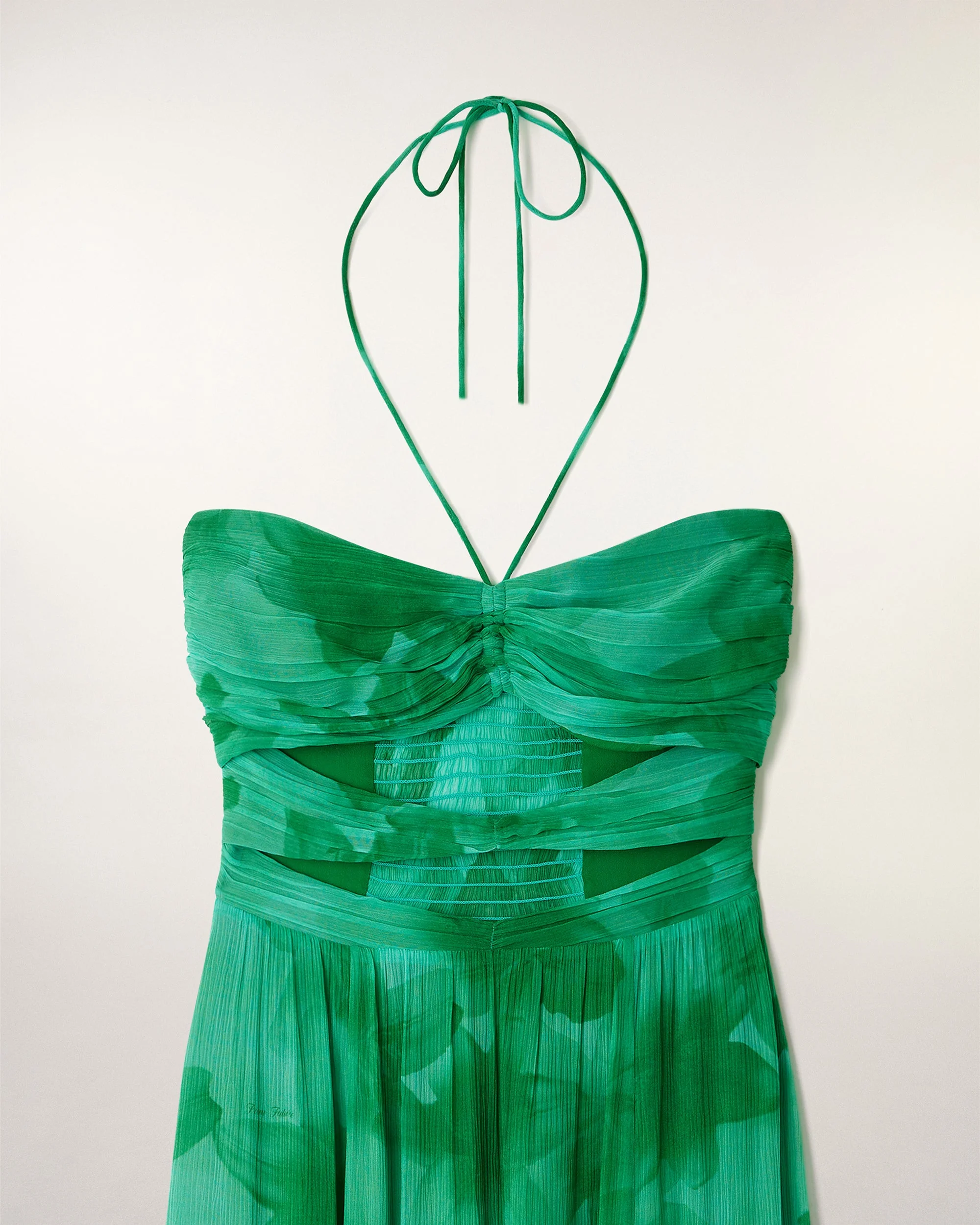 Gathered Cut-Out Long Dress (S26 / FEMME / Green Bloom Lily) - Image 6