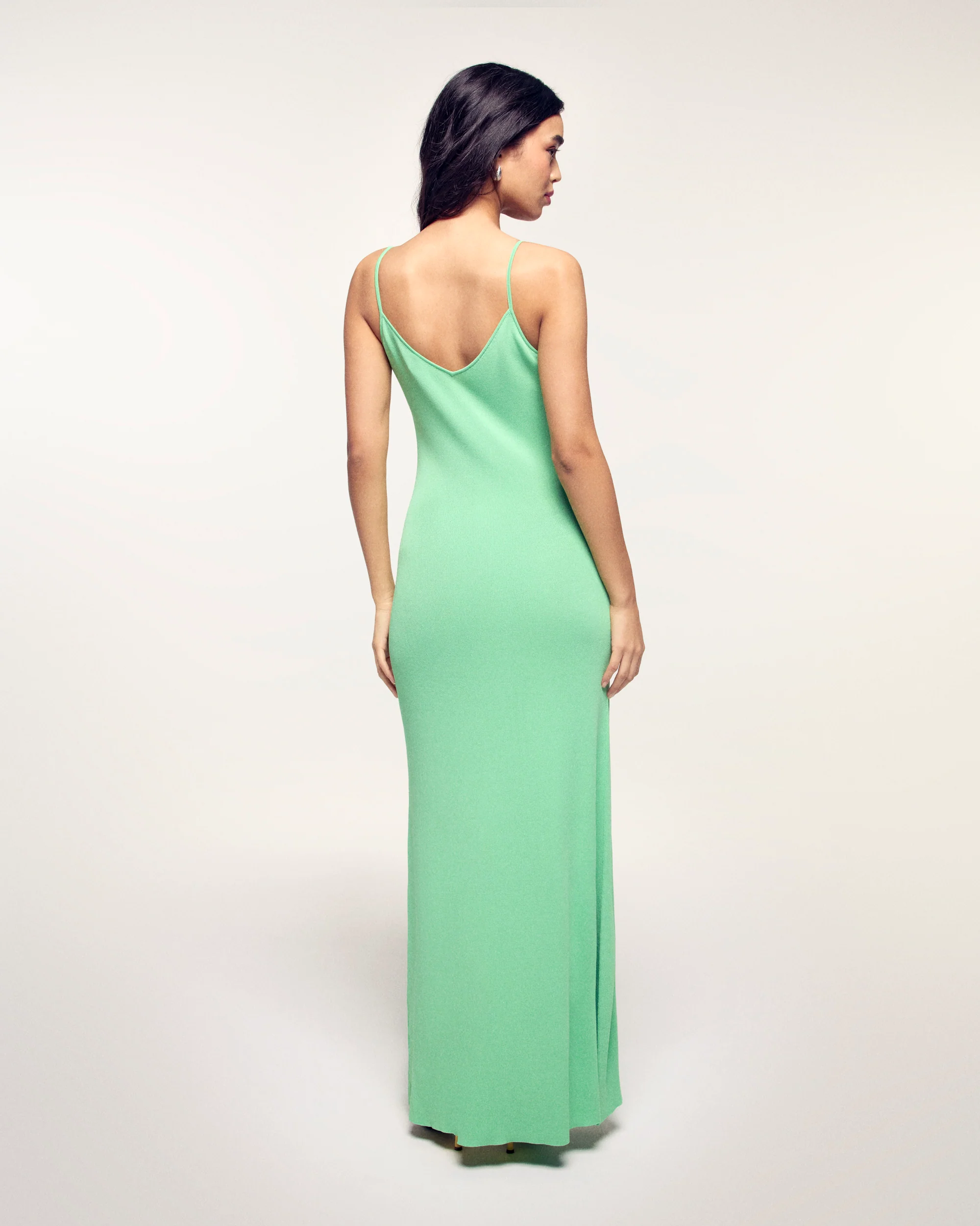 Long Strappy Dress with Star Buttons (S26/ FEMME/ Sundown Green) - Image 4