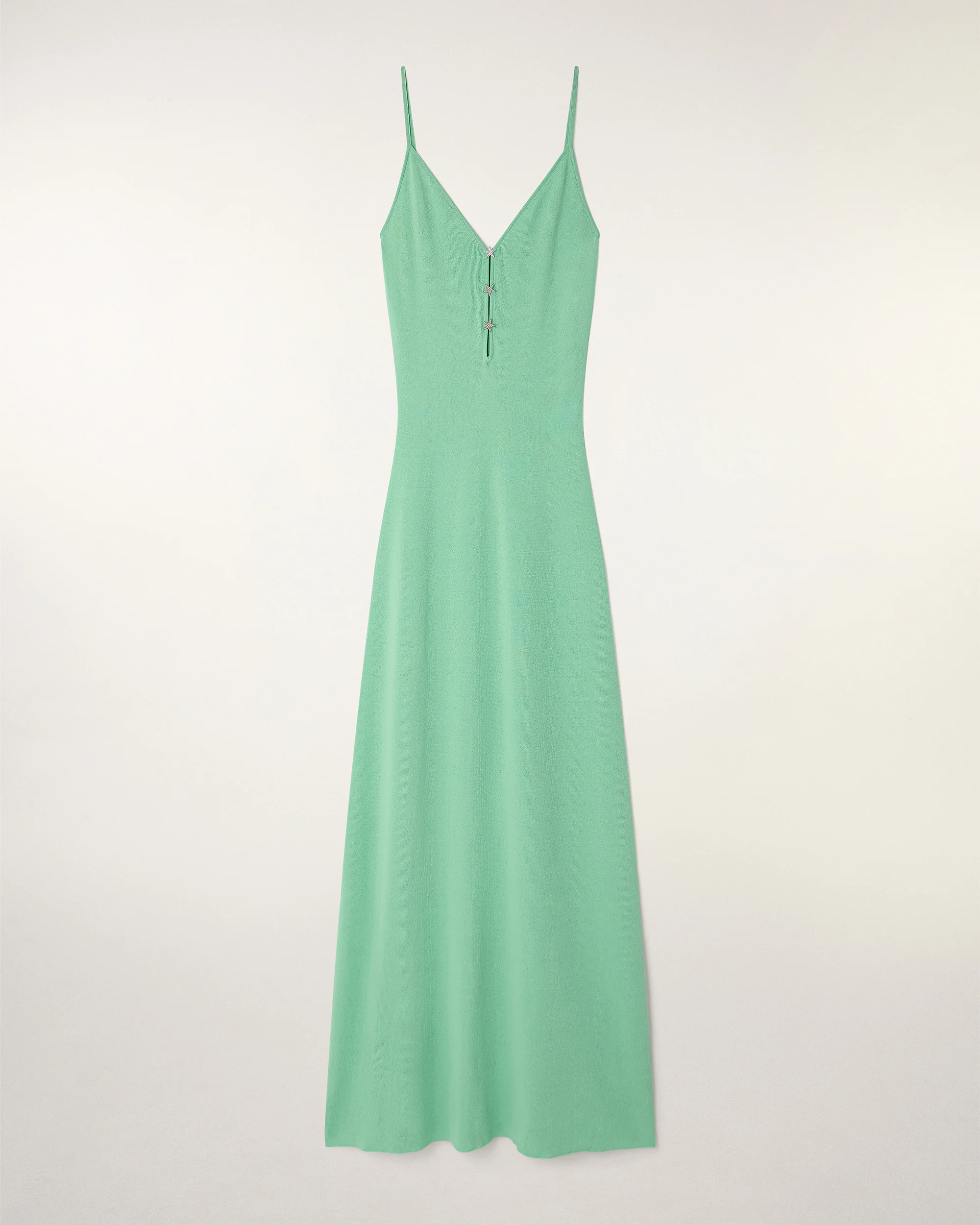 Long Strappy Dress with Star Buttons (S26/ FEMME/ Sundown Green) - Image 5