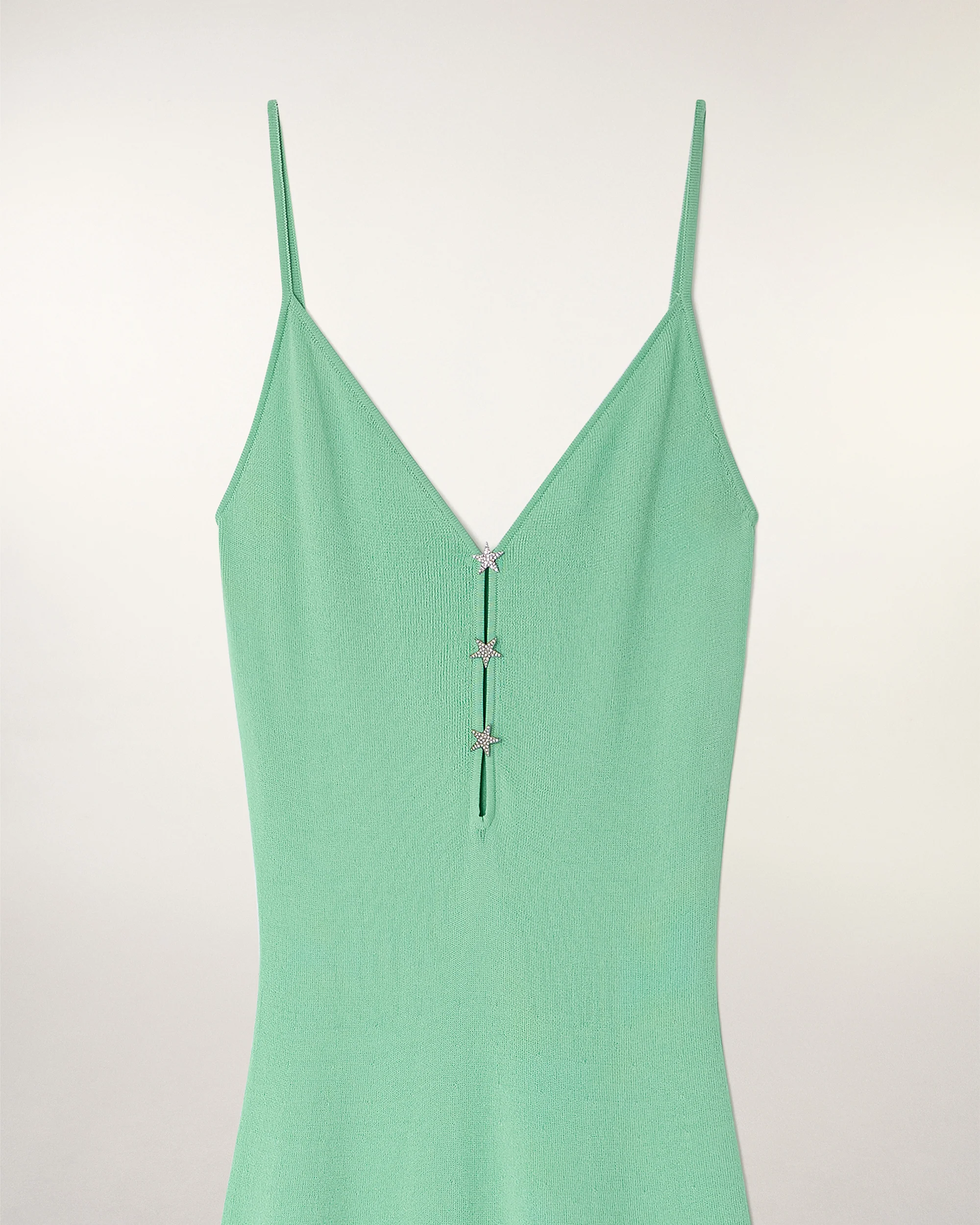 Long Strappy Dress with Star Buttons (S26/ FEMME/ Sundown Green) - Image 6