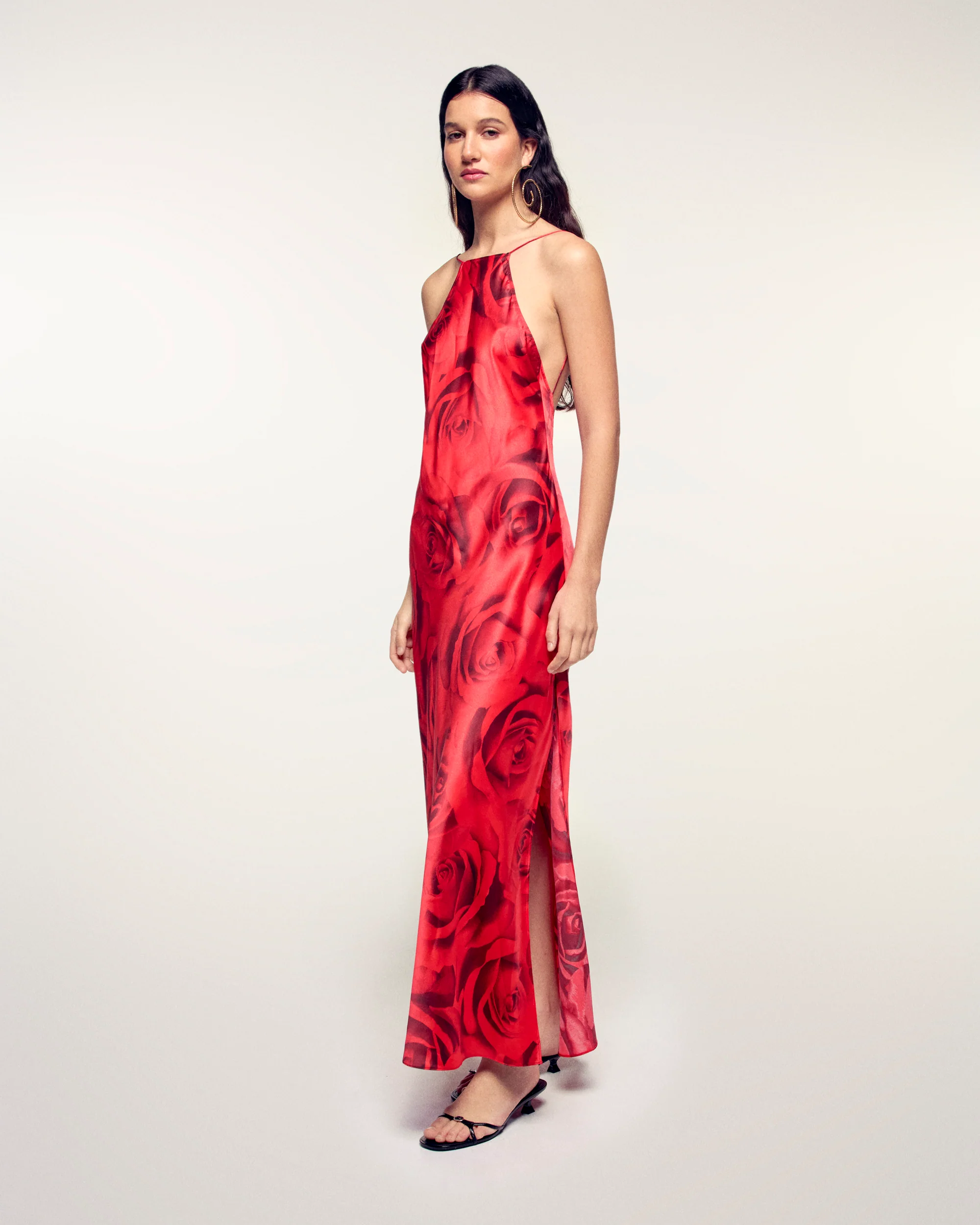 Backless Long Strappy Dress (S26/ FEMME/ Wild Rose Heat) - Image 6