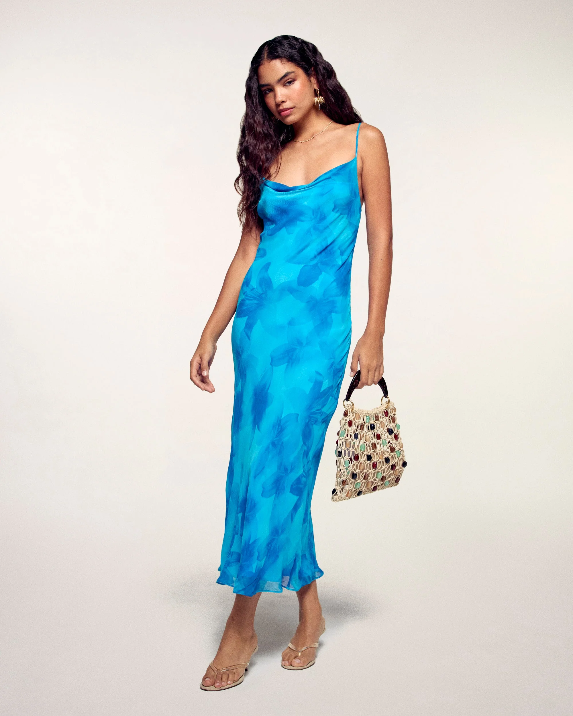 Long Dress with Straps (S26 / FEMME / Tropical Bloom Lily) - Image 3