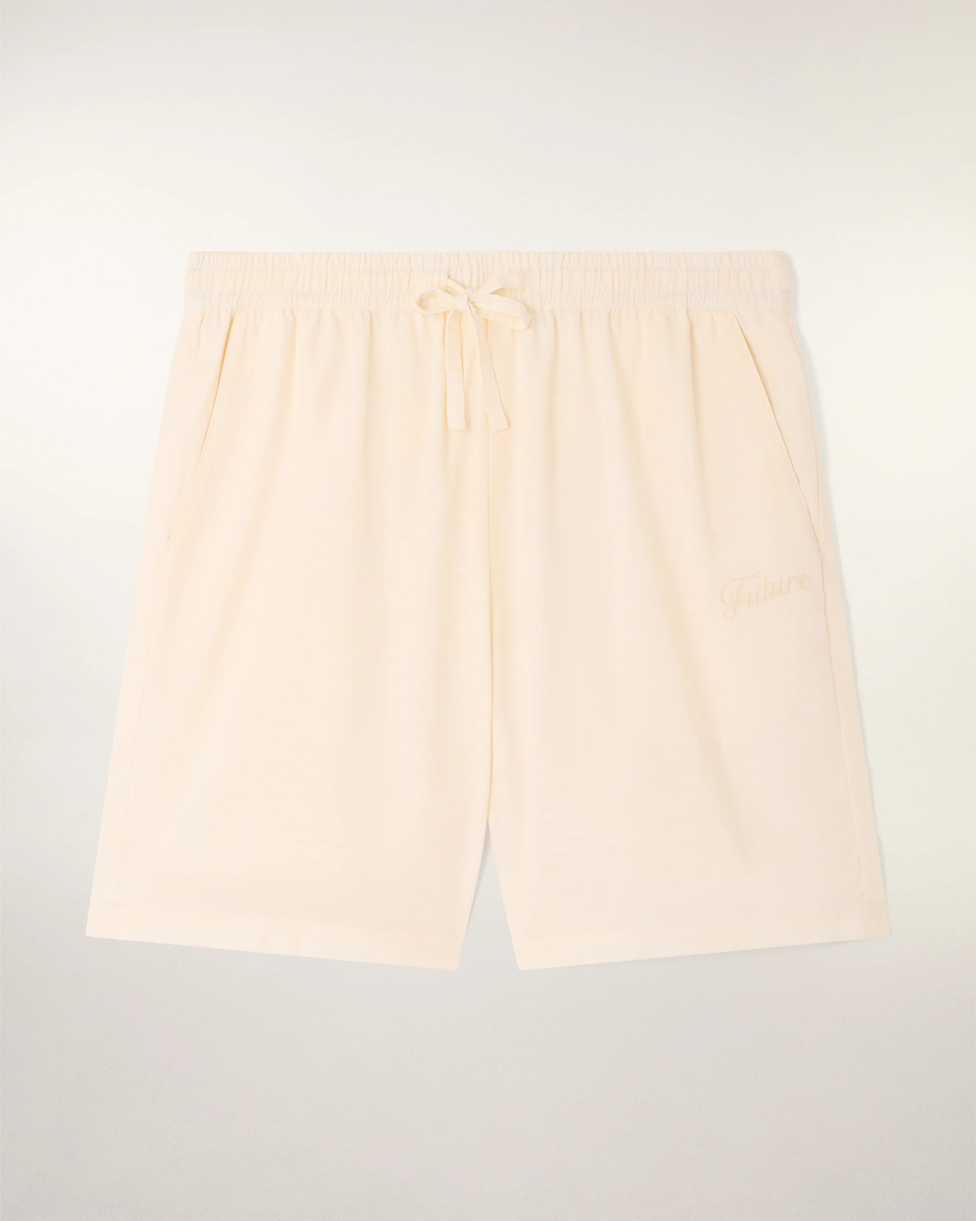 "Future" Embroidered Shorts (S26 / HOMME / Ecru) - Image 5