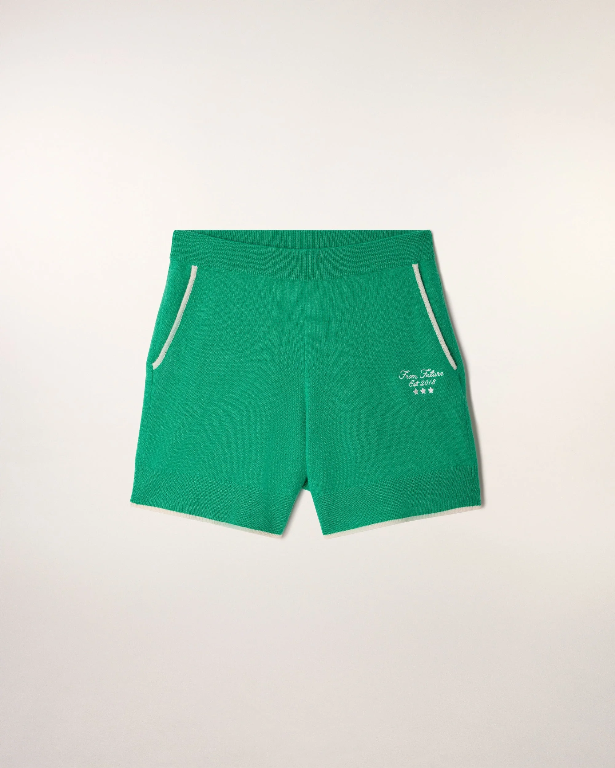 Straight Embroidered Shorts (S26/ FEMME/ Garden Party Green) - Image 5