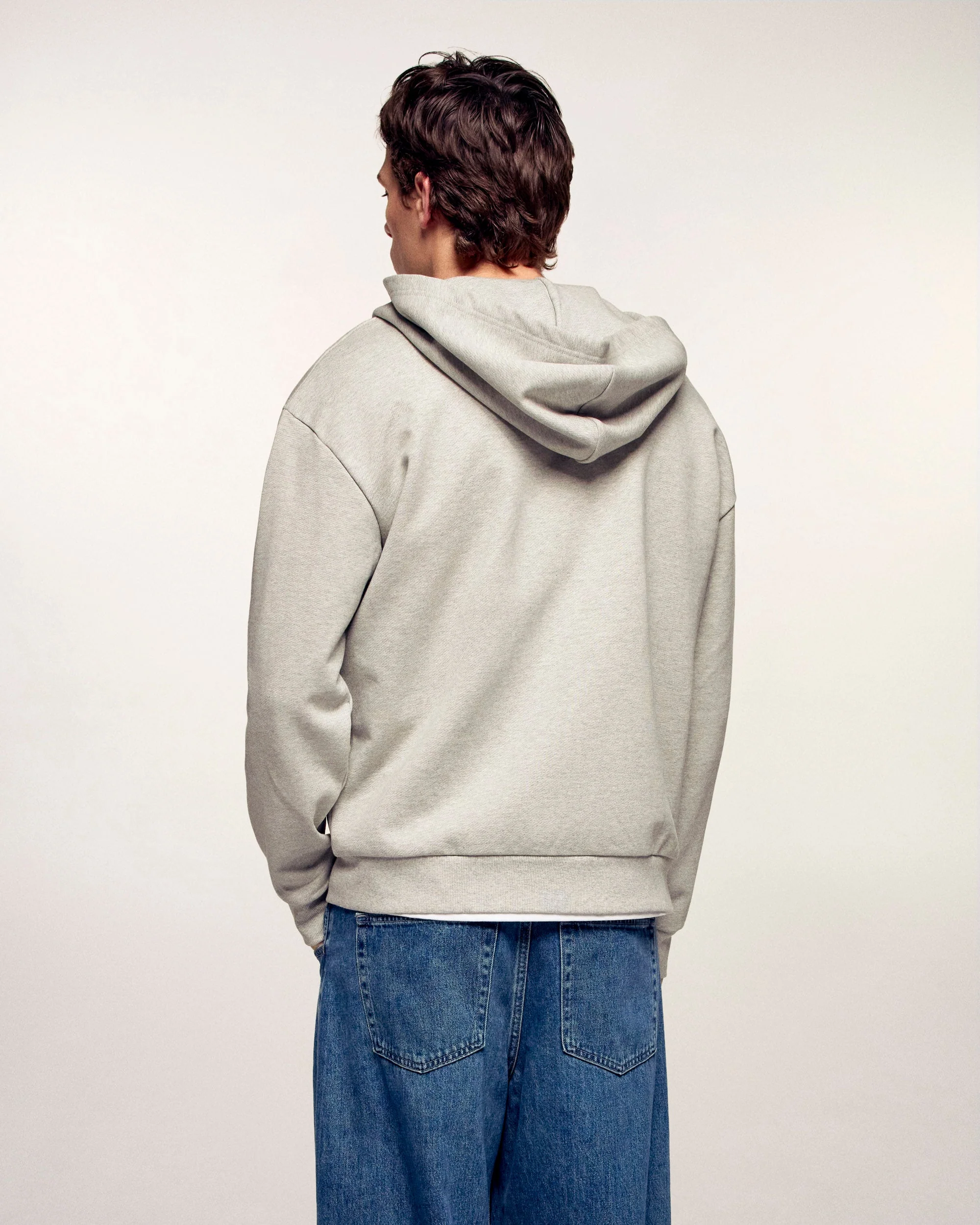 Zipped Heart "Future" Hoodie Sweatshirt (S26 / HOMME / Gris Chine Clair) - Image 4