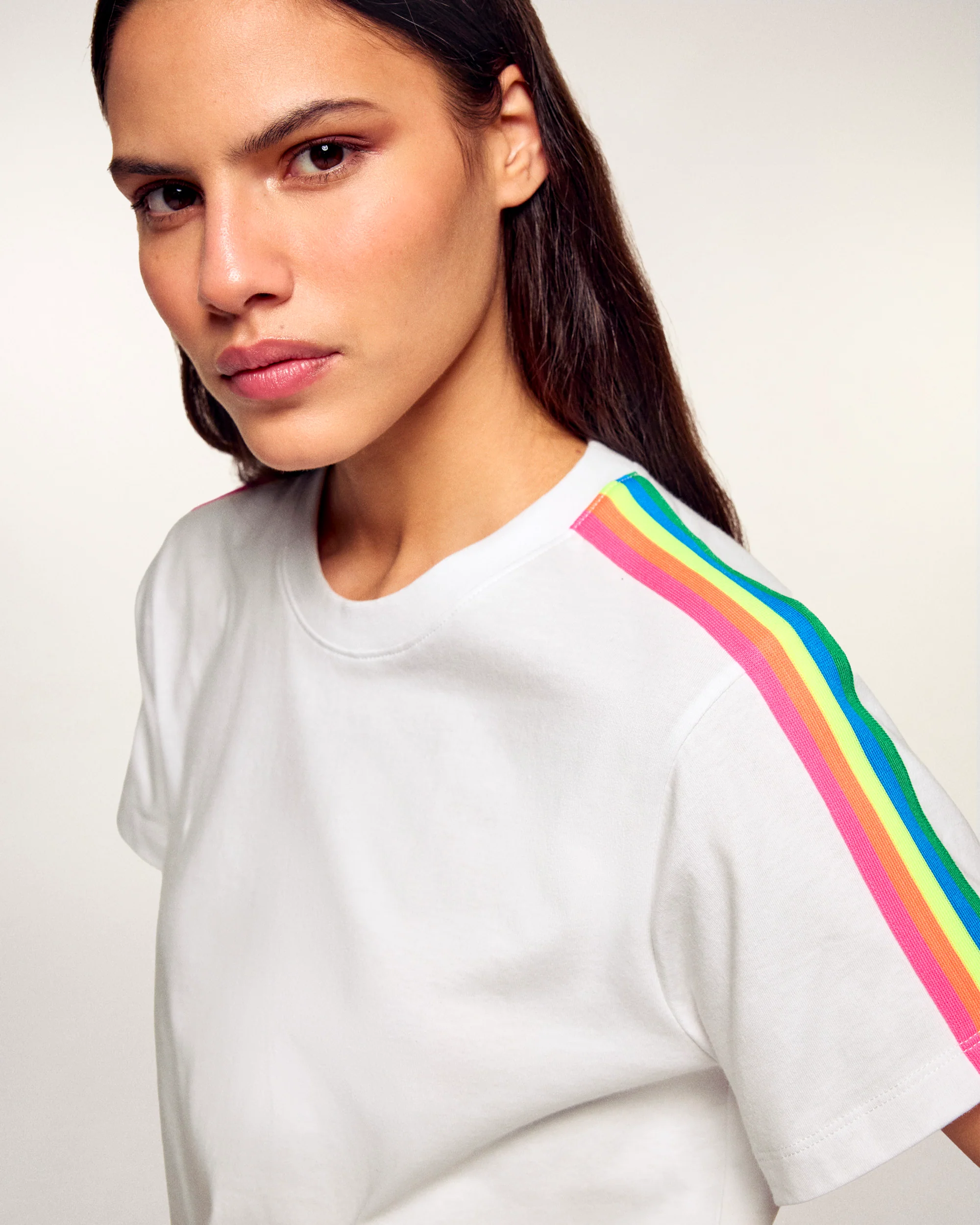 Striped Crewneck T-shirt (S26 / FEMME / Blanc) - Image 2