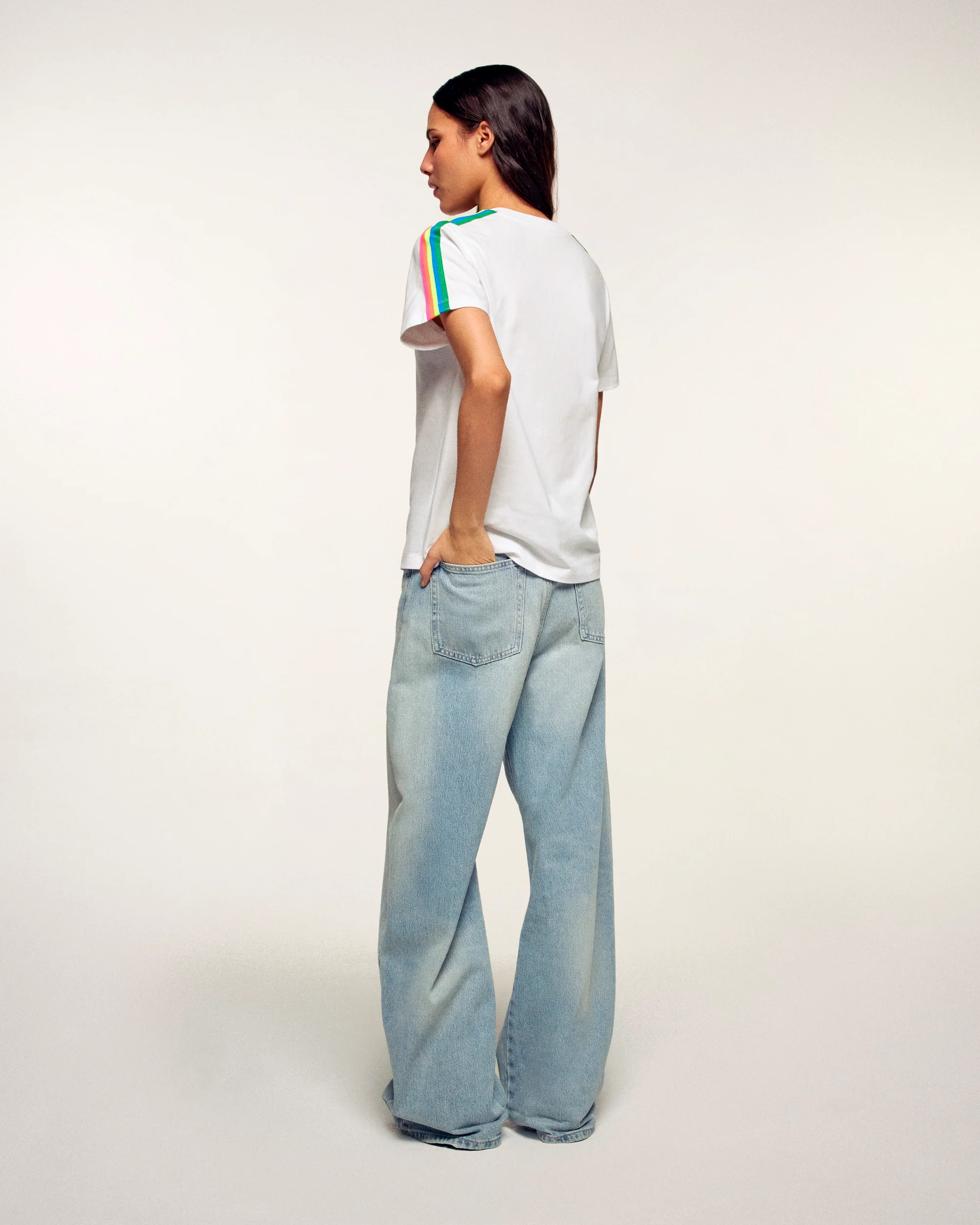 Striped Crewneck T-shirt (S26 / FEMME / Blanc) - Image 5