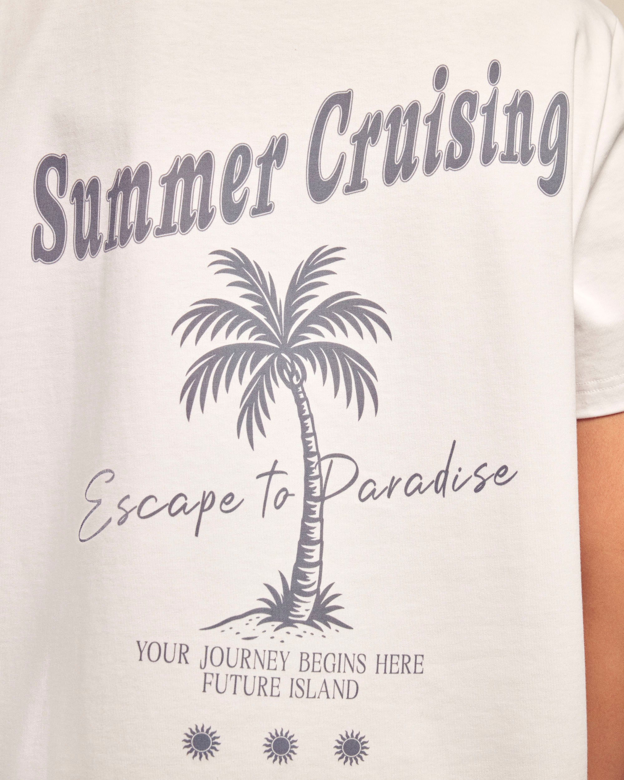 "Summer Cruising" Printed T-Shirt (S26 / FEMME / Blanc) - Image 4