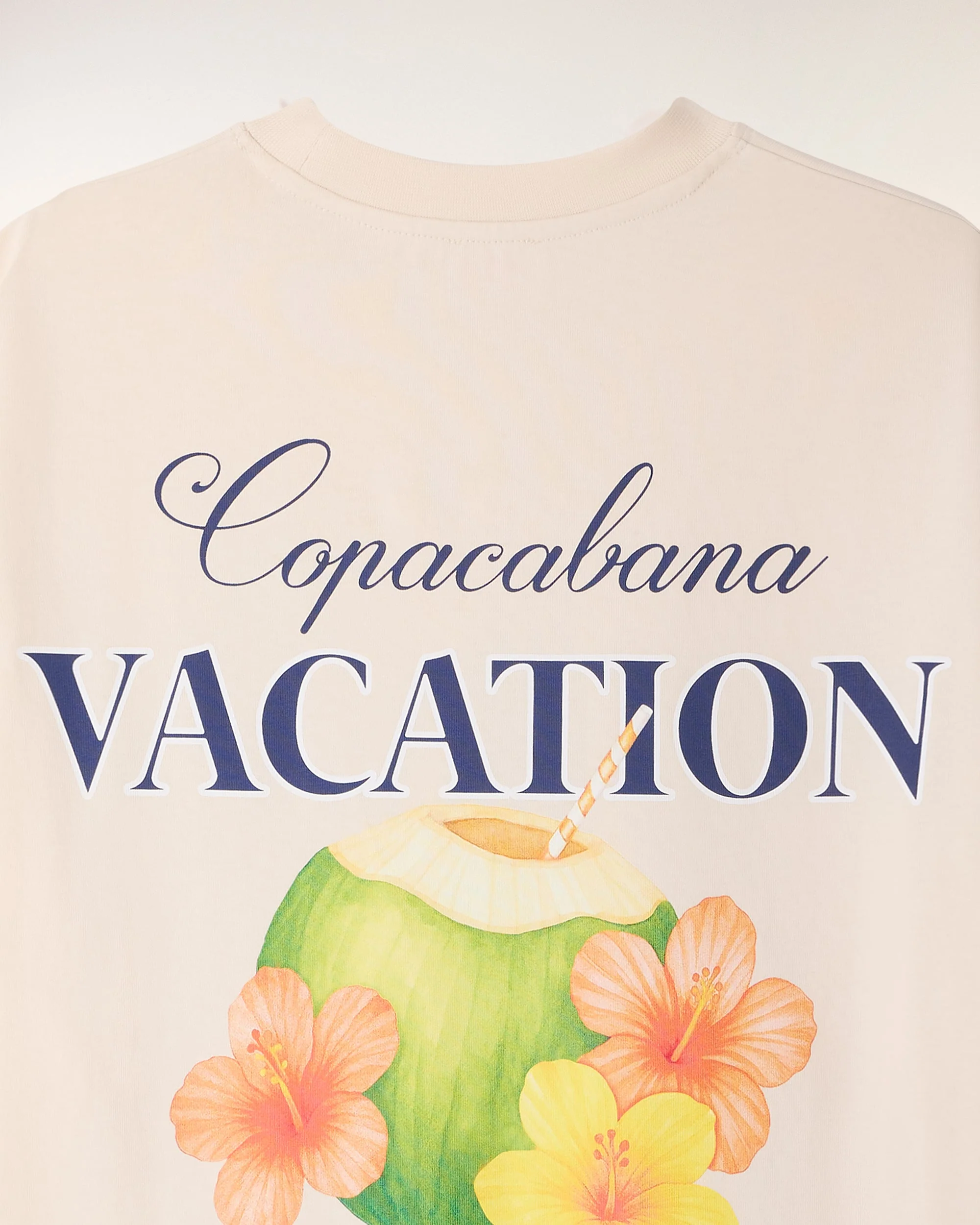 Printed "Copacabana Vacation Club" T-shirt (S26 / HOMME / Sable) - Image 7