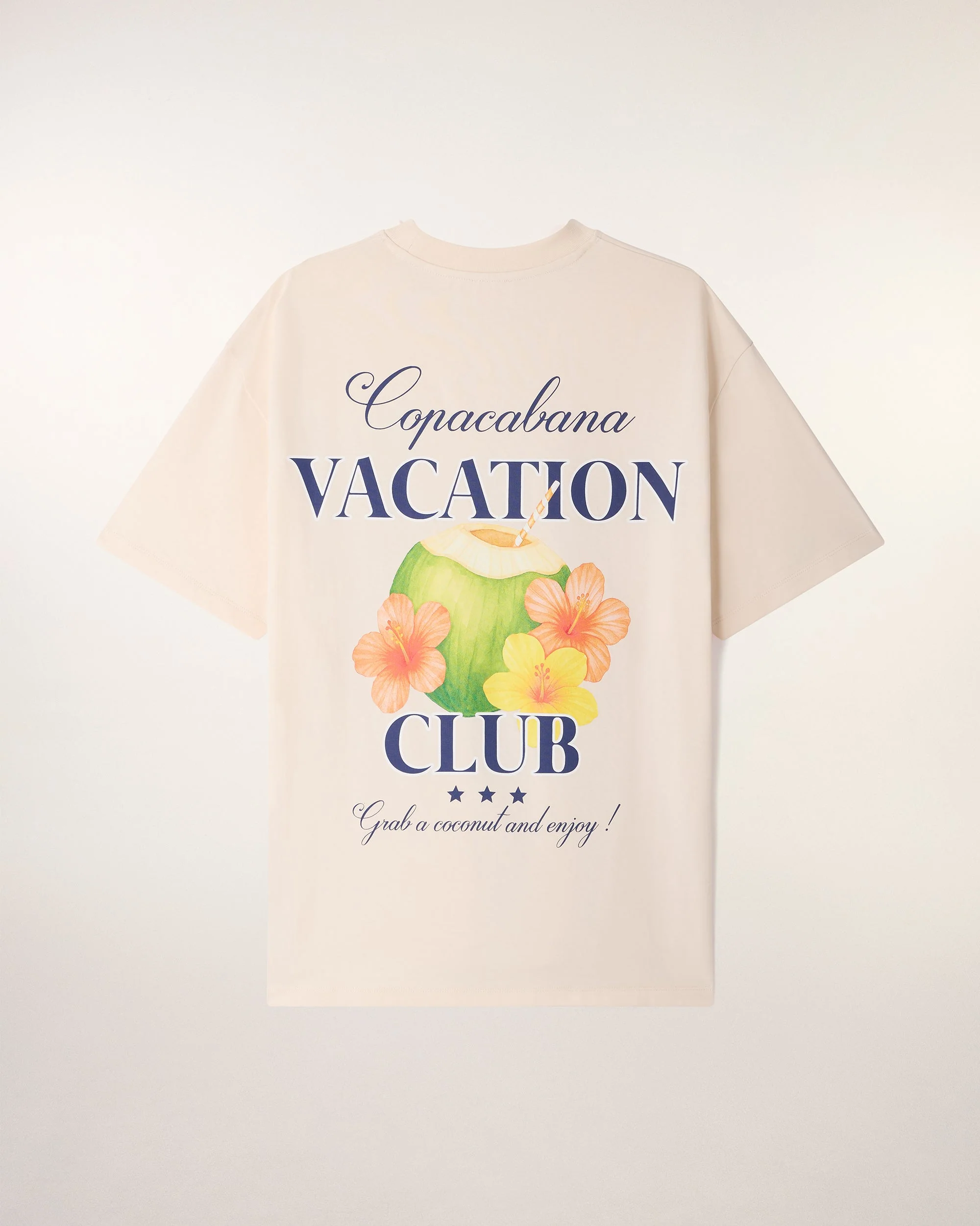 Printed "Copacabana Vacation Club" T-shirt (S26 / HOMME / Sable) - Image 9
