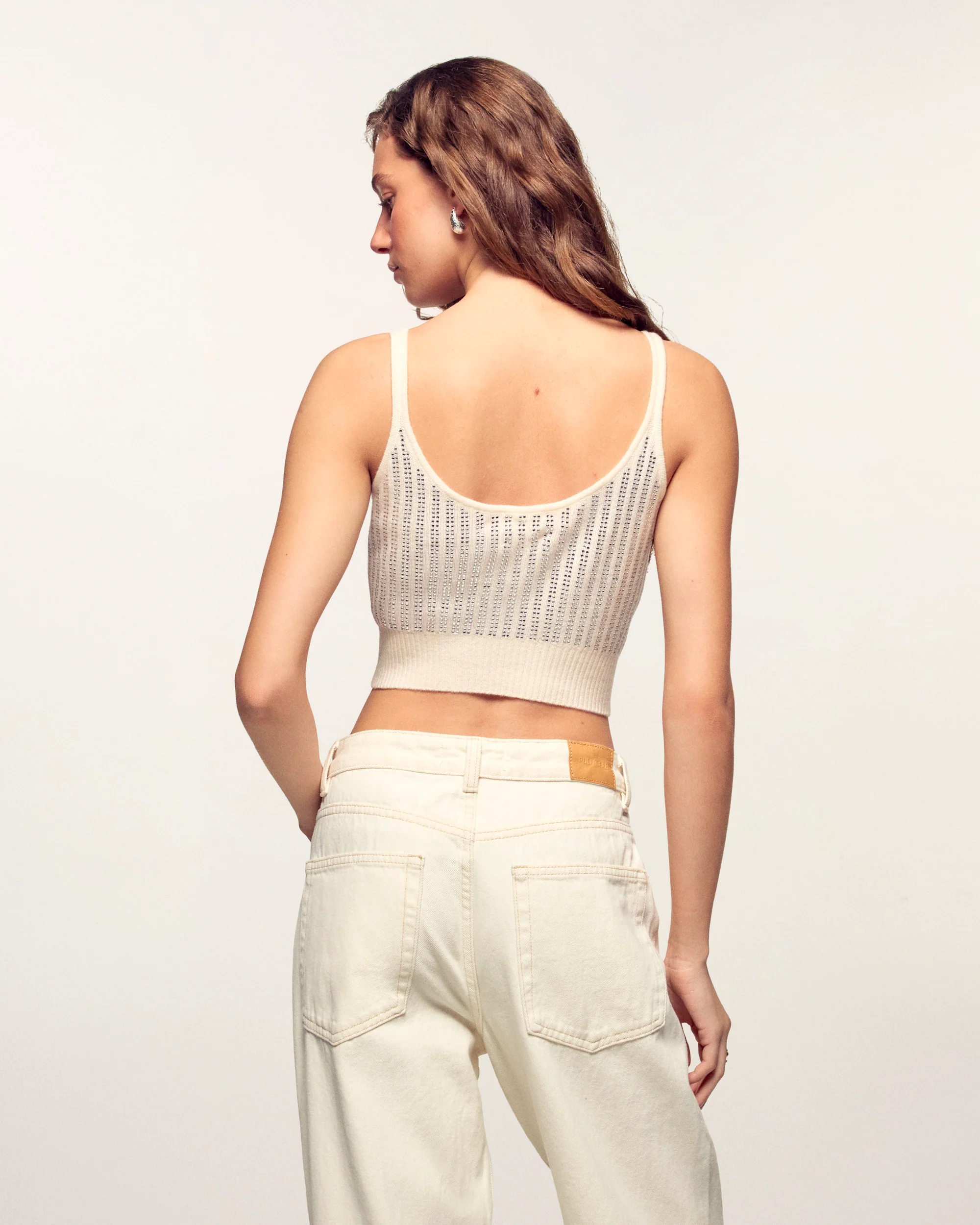 Rhinestone Bralette Top (S26 / FEMME / Ecru) - Image 3