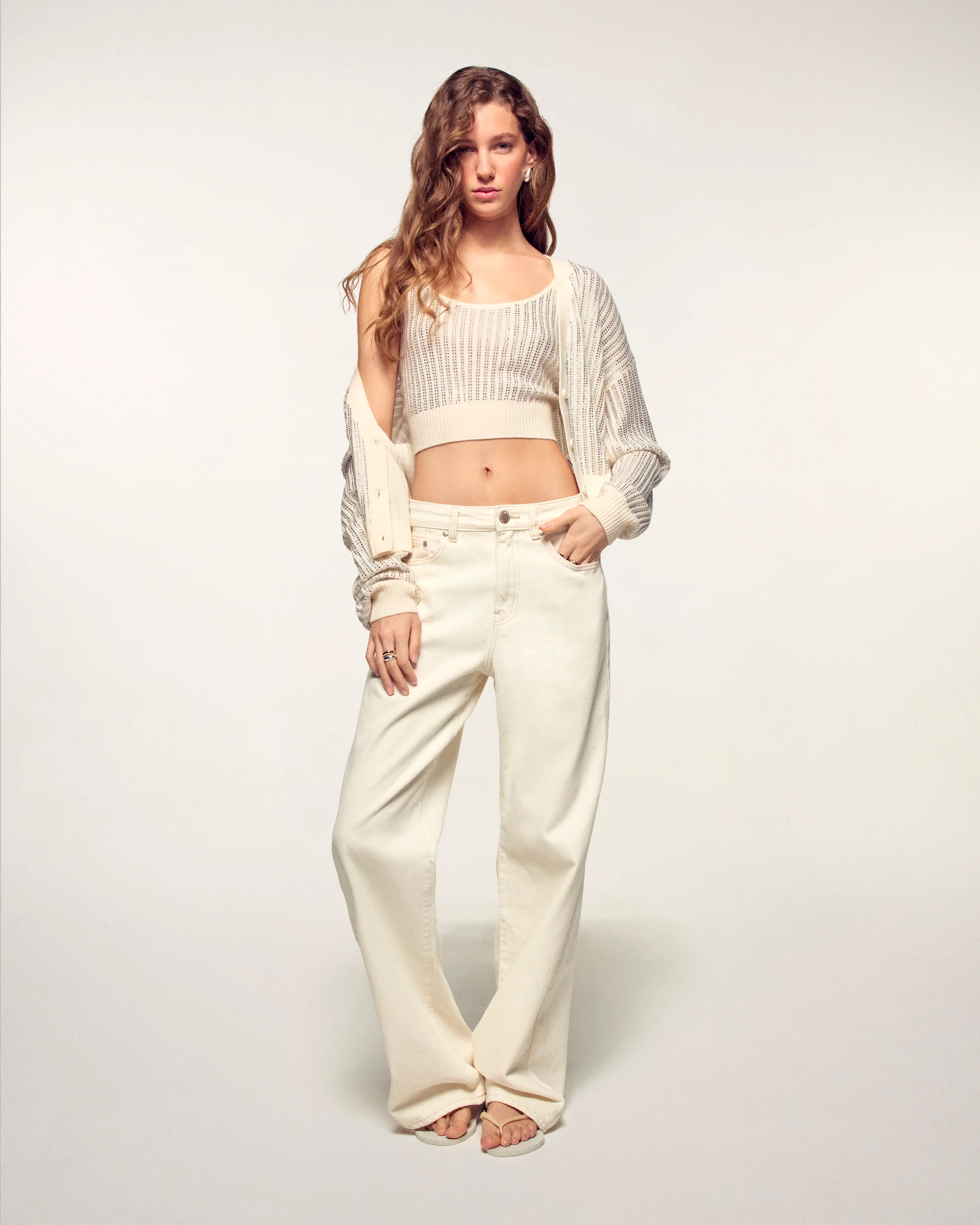 Rhinestone Bralette Top (S26 / FEMME / Ecru) - Image 4