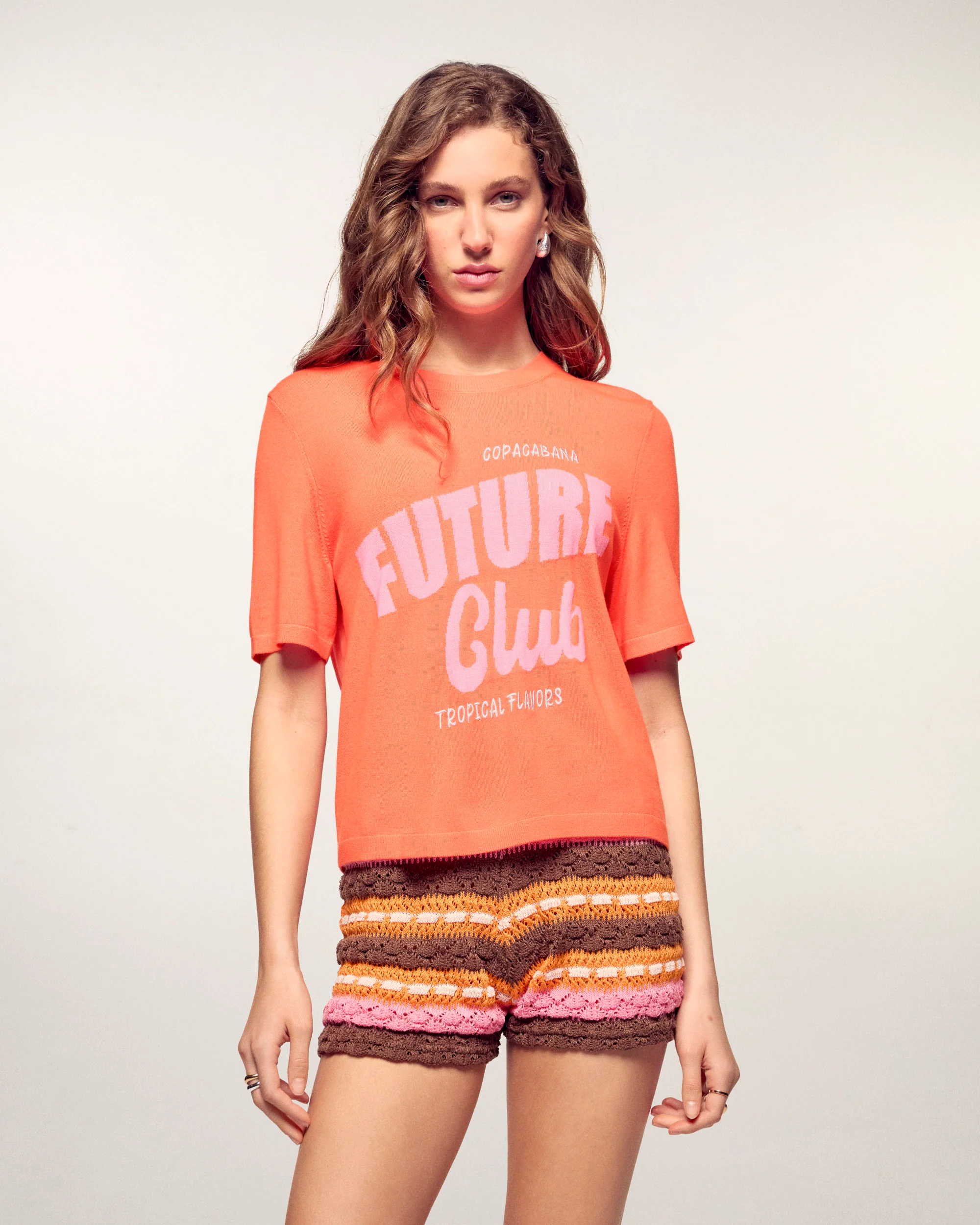"Copacabana Future Club" Short Sleeve Top (S26 / FEMME / Fire Orange / RWS)